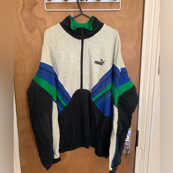 Puma Other - Vintage Puma Sweater Sweatshirt Crewneck Zip-Up Pullover Retro Size Medium M